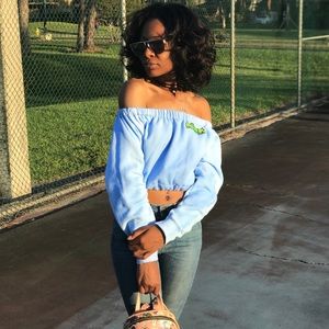 Baby Blue Thrifted crewneck